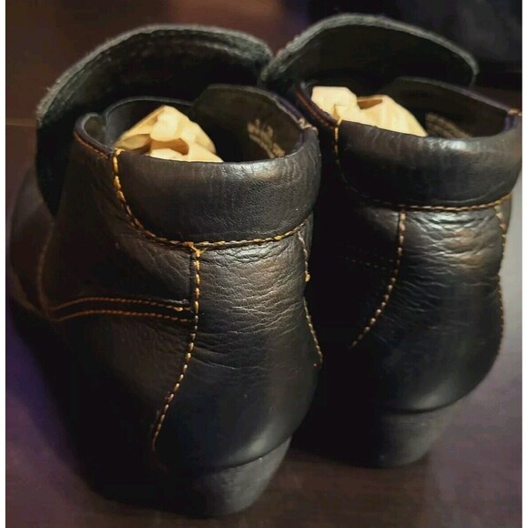 Born Western Ankle Boots Womens 8 Dark Brown-Yellow Stitch Cowgirl Thick Leather - Picture 13 of 13